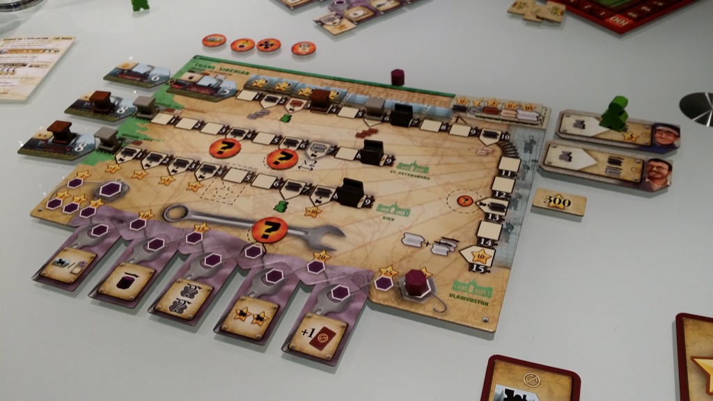 Vue du plateau individuel du jeu "Russian Railroads"