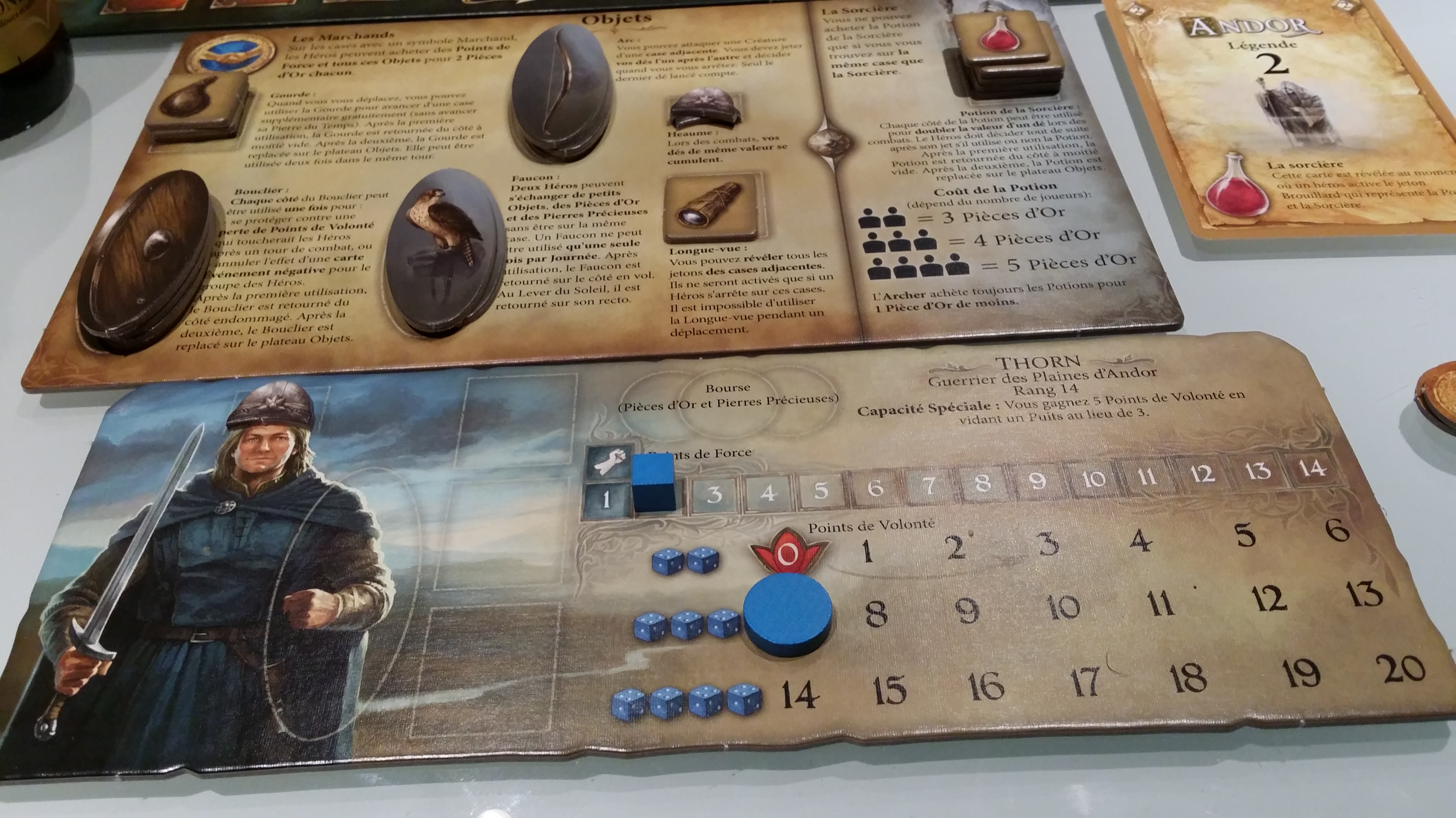 Plateau individuel du jeu Andor