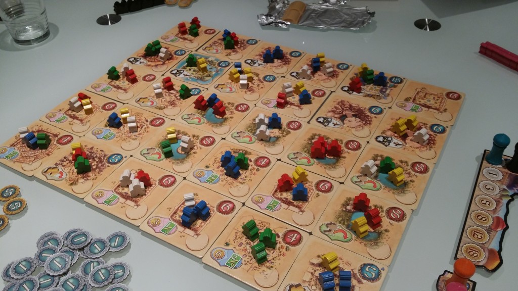 Vue de la zone de jeu principale de jeu Five Tribes