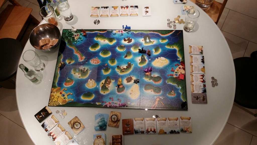 Vue d'ensemble d'une partie du jeu Black Fleet