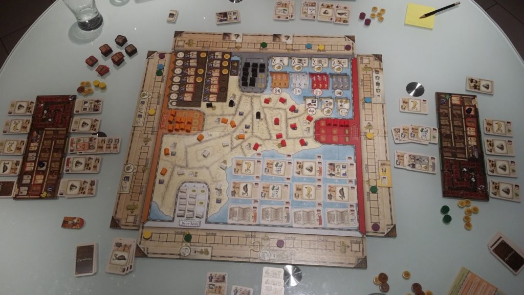 Vue d'ensemble d'une partie du jeu Mombasas
